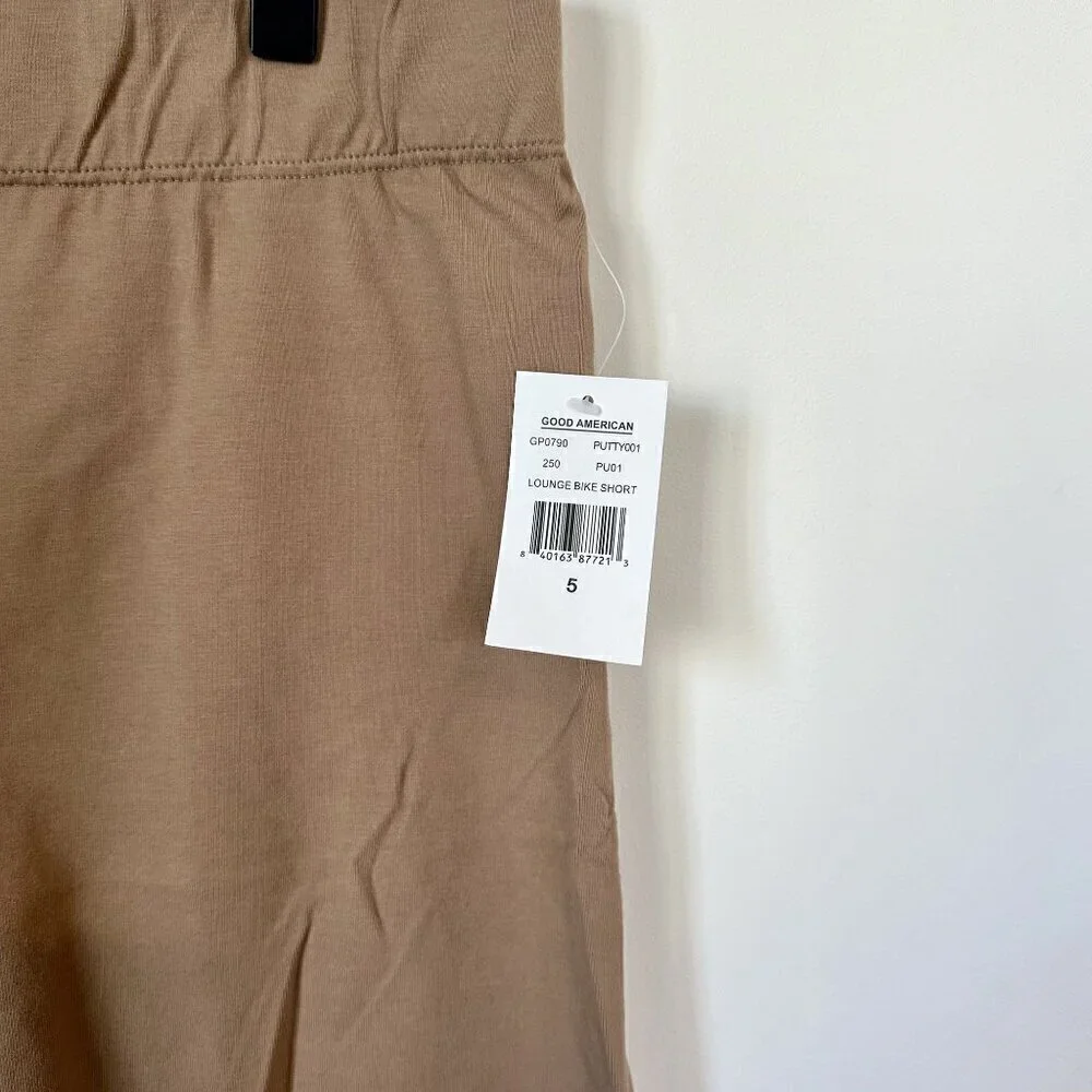 NWT Good American Tan Lounge Bike Shorts - Size: 5 (2XL)